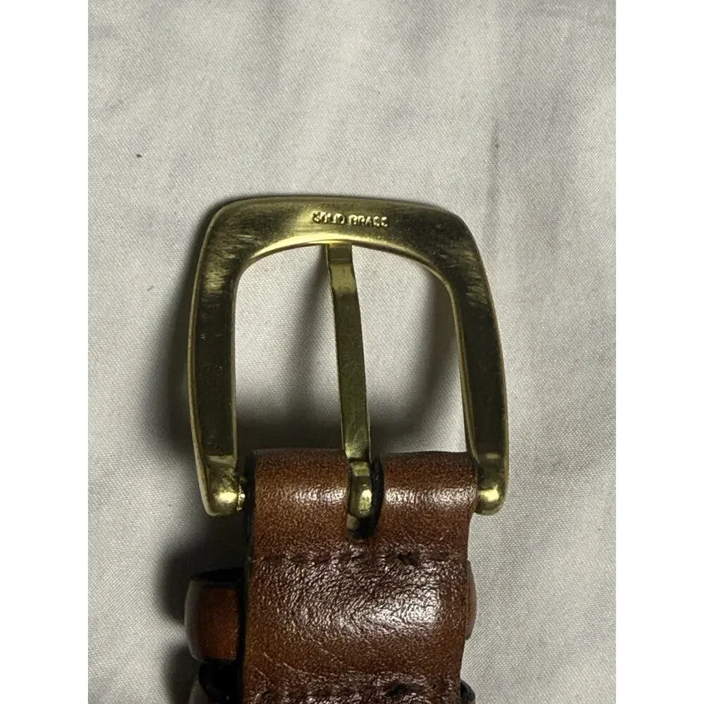 Mens Brown Leather Belt Size 40 Handcrafted in USA Casual Dress Genuine